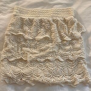 Cream Crochet Skirt